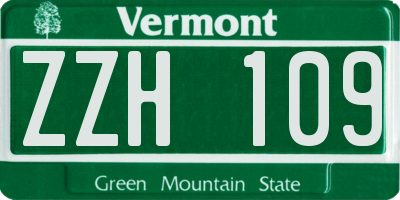 VT license plate ZZH109