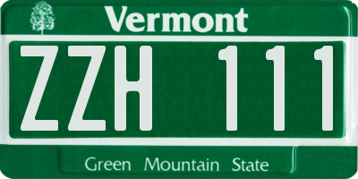 VT license plate ZZH111