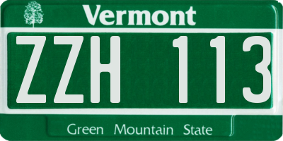VT license plate ZZH113