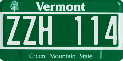 VT license plate ZZH114
