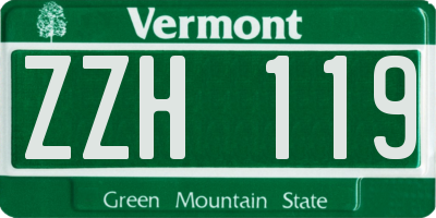 VT license plate ZZH119