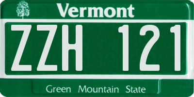 VT license plate ZZH121