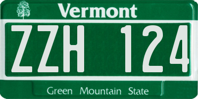 VT license plate ZZH124