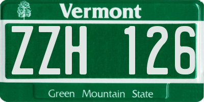 VT license plate ZZH126