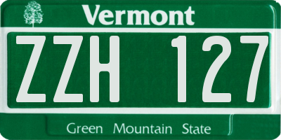 VT license plate ZZH127