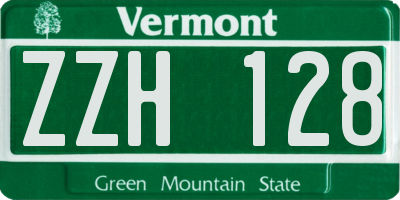 VT license plate ZZH128
