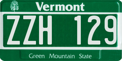 VT license plate ZZH129