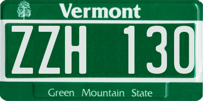 VT license plate ZZH130