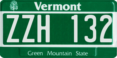 VT license plate ZZH132