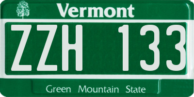 VT license plate ZZH133
