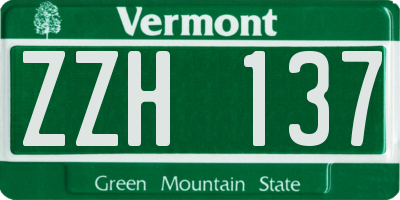 VT license plate ZZH137