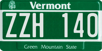 VT license plate ZZH140