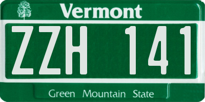 VT license plate ZZH141