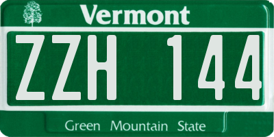 VT license plate ZZH144