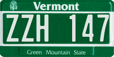 VT license plate ZZH147