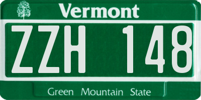 VT license plate ZZH148