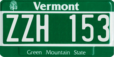 VT license plate ZZH153