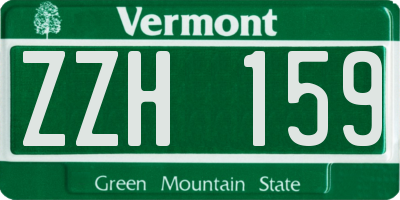VT license plate ZZH159