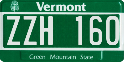 VT license plate ZZH160