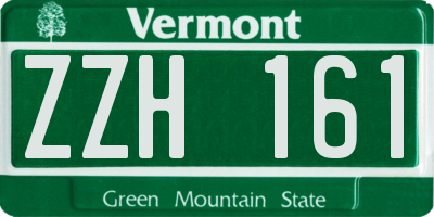 VT license plate ZZH161