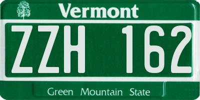 VT license plate ZZH162