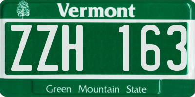 VT license plate ZZH163