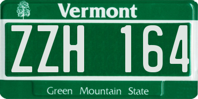 VT license plate ZZH164