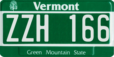 VT license plate ZZH166