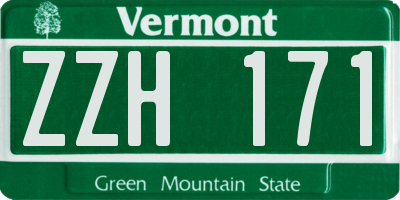 VT license plate ZZH171