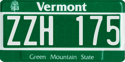 VT license plate ZZH175