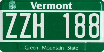 VT license plate ZZH188
