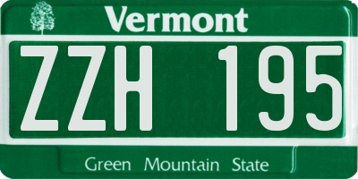 VT license plate ZZH195