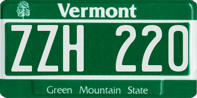VT license plate ZZH220