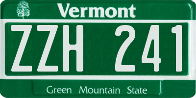 VT license plate ZZH241