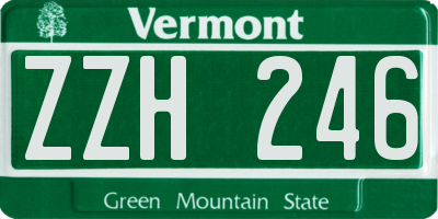 VT license plate ZZH246