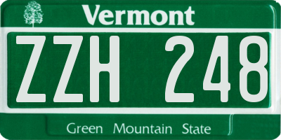VT license plate ZZH248