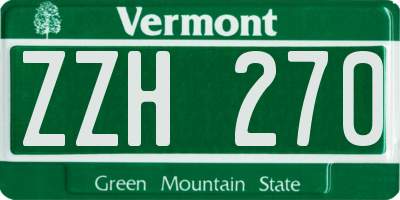 VT license plate ZZH270