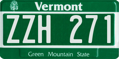 VT license plate ZZH271