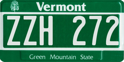 VT license plate ZZH272