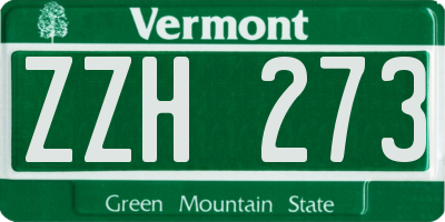 VT license plate ZZH273