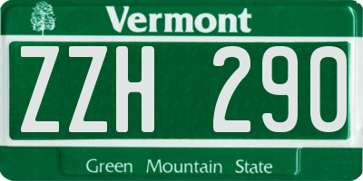VT license plate ZZH290