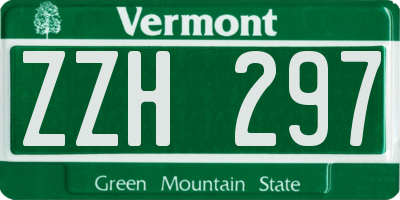 VT license plate ZZH297
