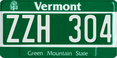 VT license plate ZZH304