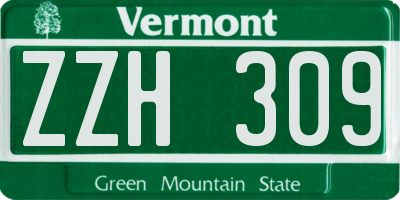 VT license plate ZZH309