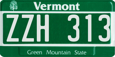 VT license plate ZZH313