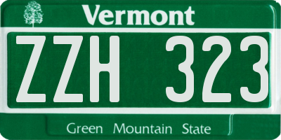 VT license plate ZZH323