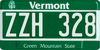 VT license plate ZZH328