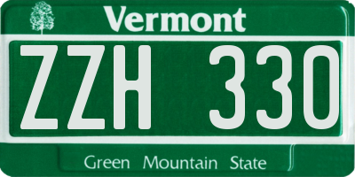 VT license plate ZZH330