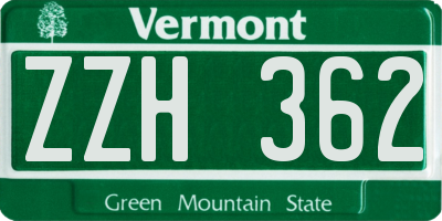 VT license plate ZZH362