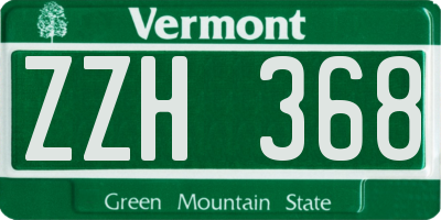 VT license plate ZZH368